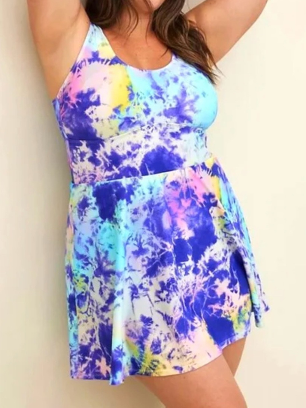 Tie-Dye Blue Multicolor One-Piece Swimsuit